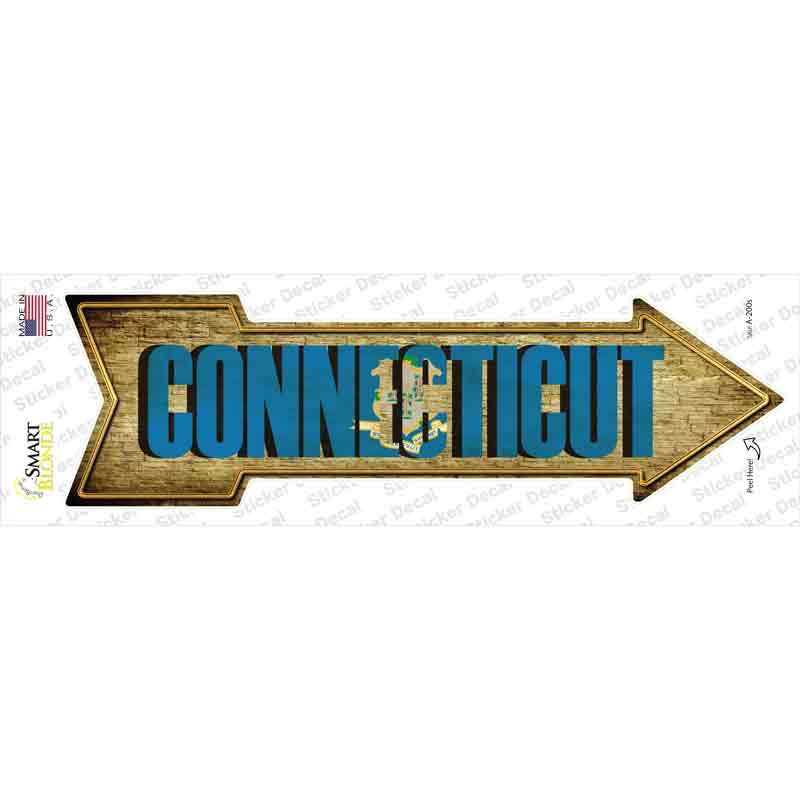 A-200s-M Connecticut Novelty Arrow Sticker Decal - Medium