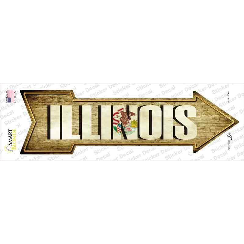 A-206s-M Illinois Novelty Arrow Sticker Decal - Medium