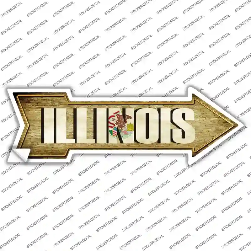 A-206s-S Illinois Novelty Arrow Sticker Decal - Small