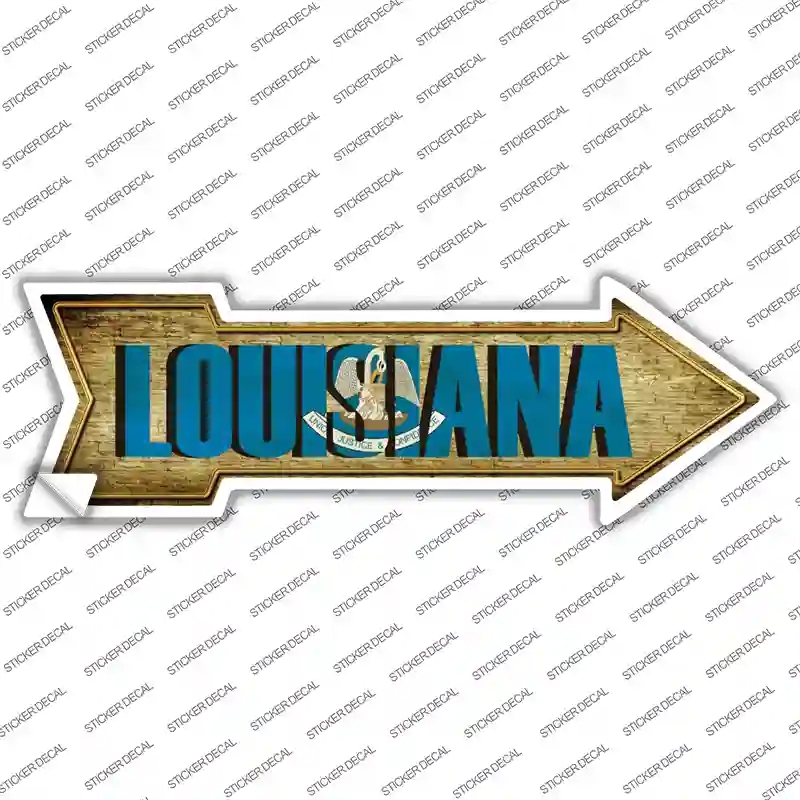 A-211s-XL Louisiana Novelty Arrow Sticker Decal - Extra Large
