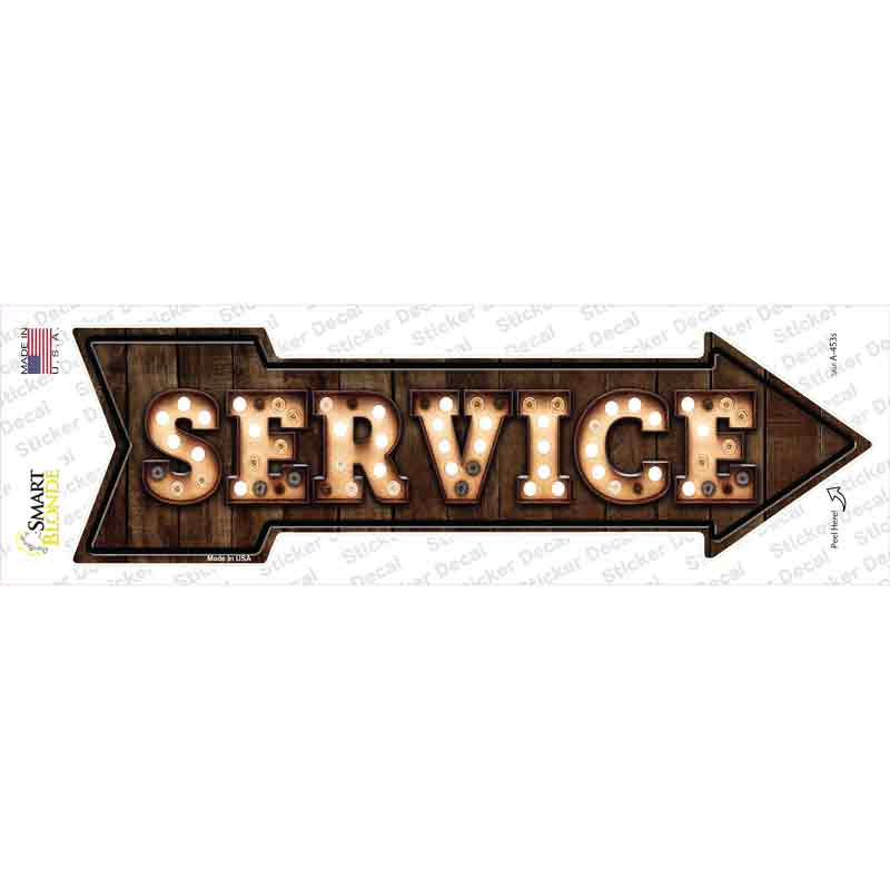 A-453s-M Service Bulb Letters Novelty Arrow Sticker Decal - Medium
