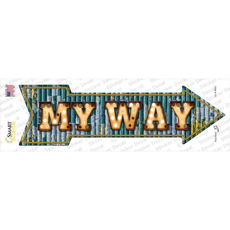 A-442s-M My Way Bulb Letters Novelty Arrow Sticker Decal - Medium