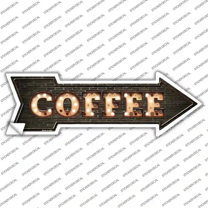 A-447s-S Coffee Bulb Letters Novelty Arrow Sticker Decal - Small
