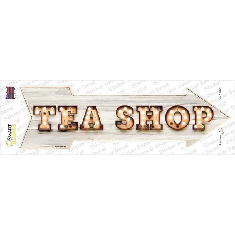 A-485s-M Tea Shop Bulb Letters Novelty Arrow Sticker Decal - Medium