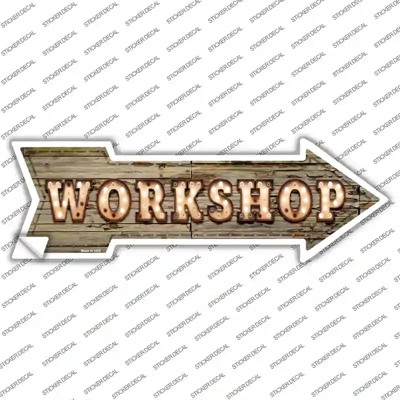 A-482s-S Workshop Bulb Letters Novelty Arrow Sticker Decal - Small