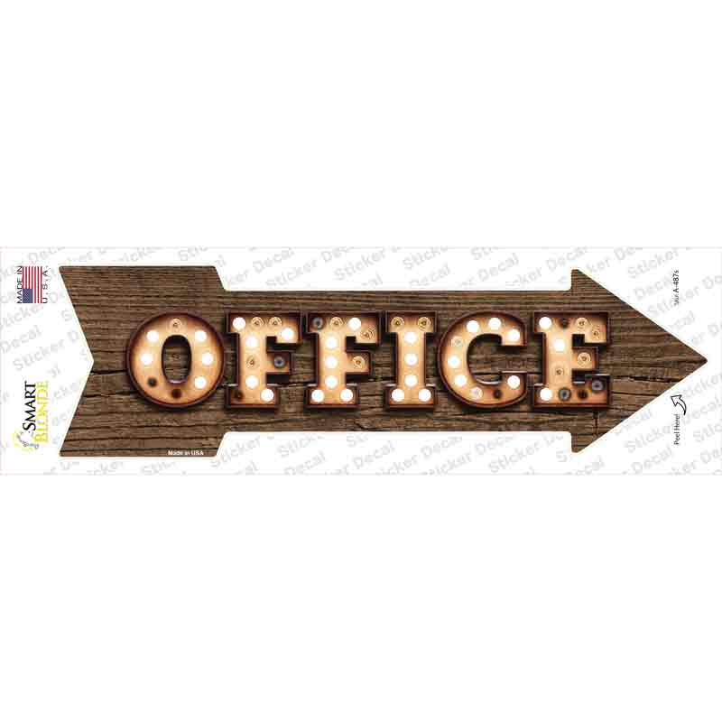 A-487s-M Office Bulb Letters Novelty Arrow Sticker Decal - Medium