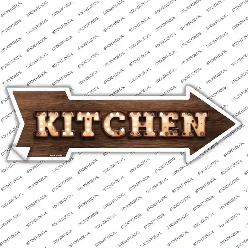 A-488s-L Kitchen Bulb Letters Novelty Arrow Sticker Decal - Large