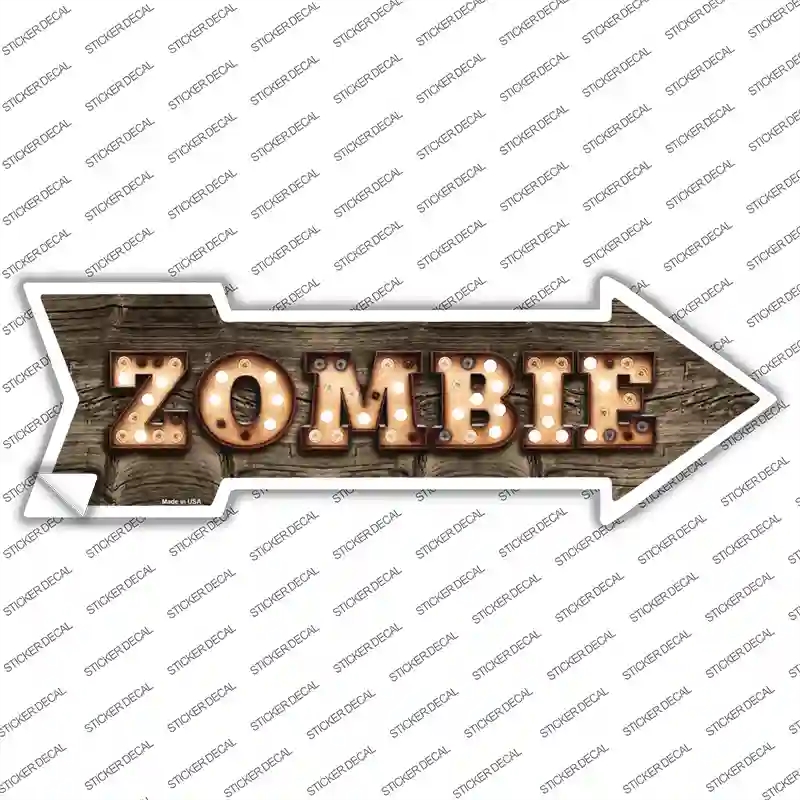 A-497s-L Zombie Bulb Letters Novelty Arrow Sticker Decal - Large
