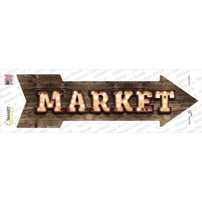 A-507s-M Market Bulb Letters Novelty Arrow Sticker Decal - Medium