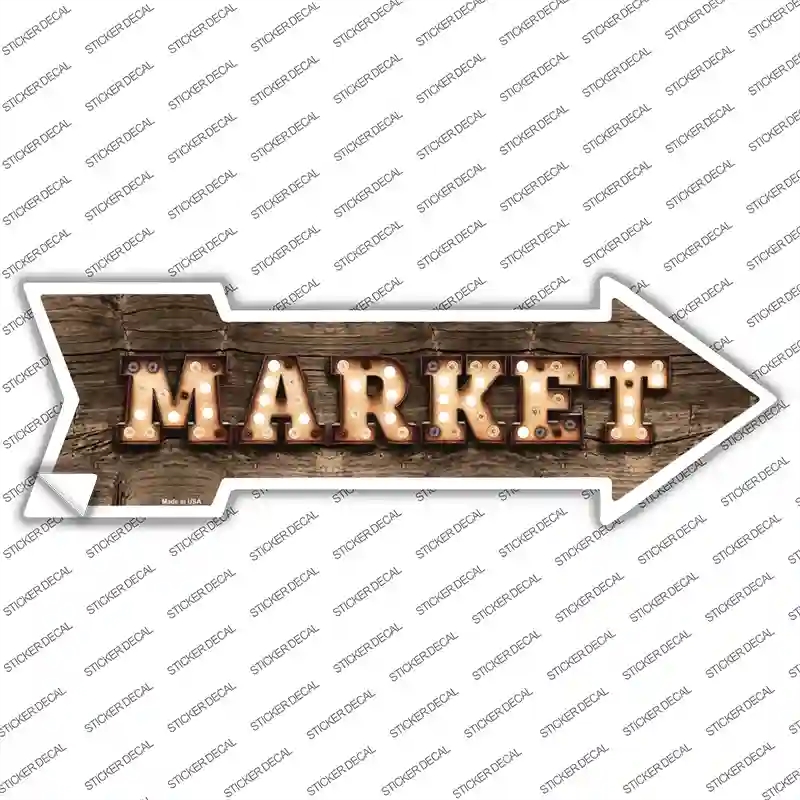 A-507s-S Market Bulb Letters Novelty Arrow Sticker Decal - Small