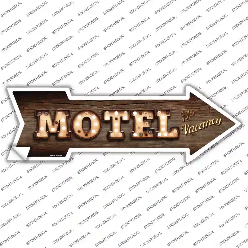 A-516s-S Motel Bulb Letters Novelty Arrow Sticker Decal - Small