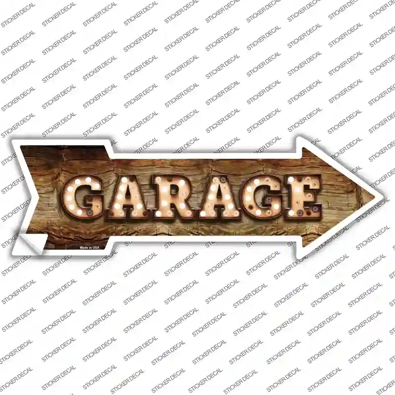 A-518s-S Garage Bulb Letters Novelty Arrow Sticker Decal - Small