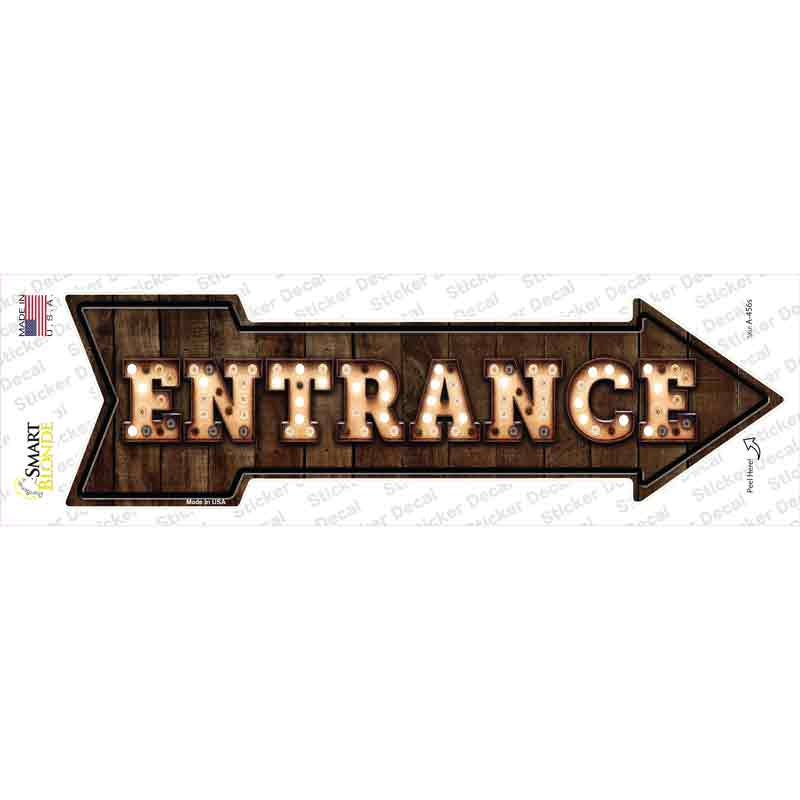 A-456s-M Entrance Bulb Letters Novelty Arrow Sticker Decal - Medium