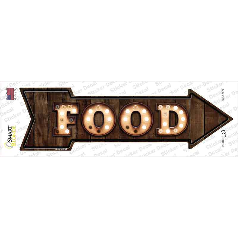 A-457s-M Food Bulb Letters Novelty Arrow Sticker Decal - Medium