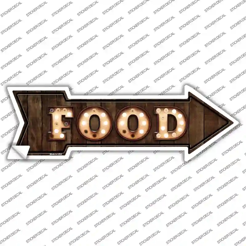 A-457s-S Food Bulb Letters Novelty Arrow Sticker Decal - Small