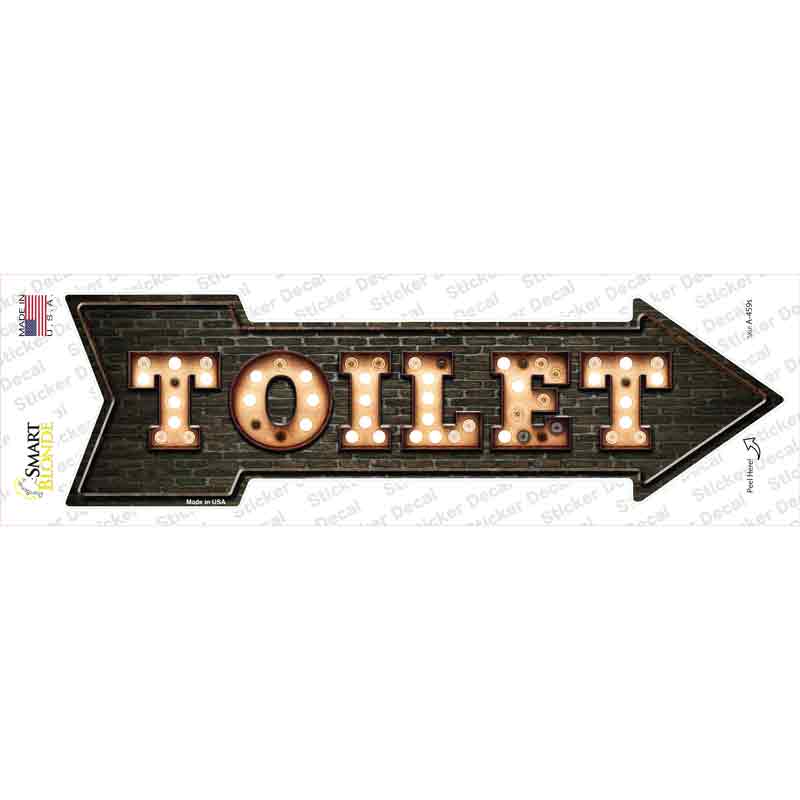 A-459s-M Toilet Bulb Letters Novelty Arrow Sticker Decal - Medium