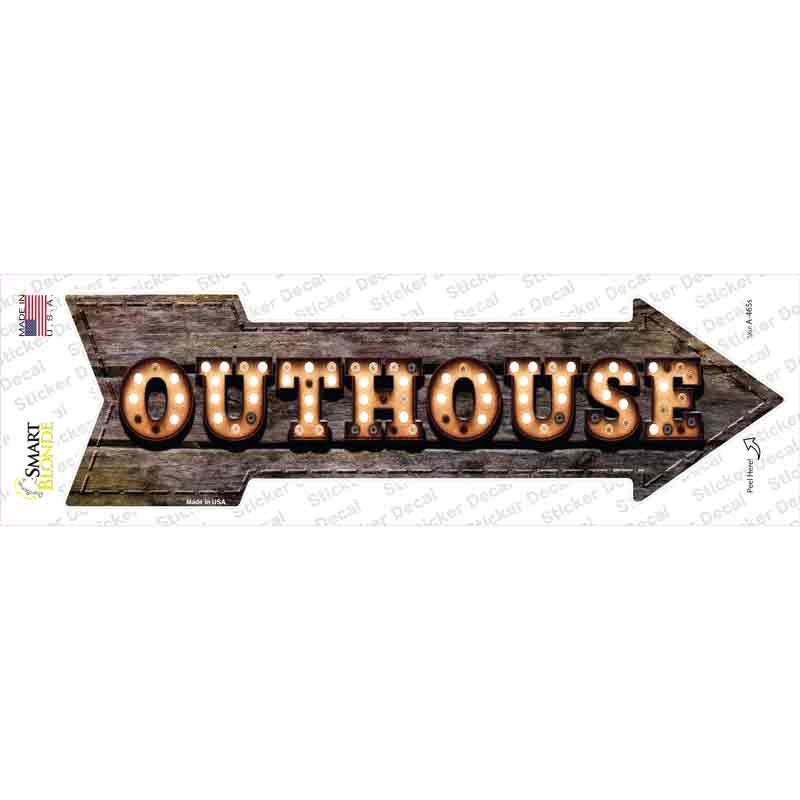 A-465s-M Outhouse Bulb Letters Novelty Arrow Sticker Decal - Medium