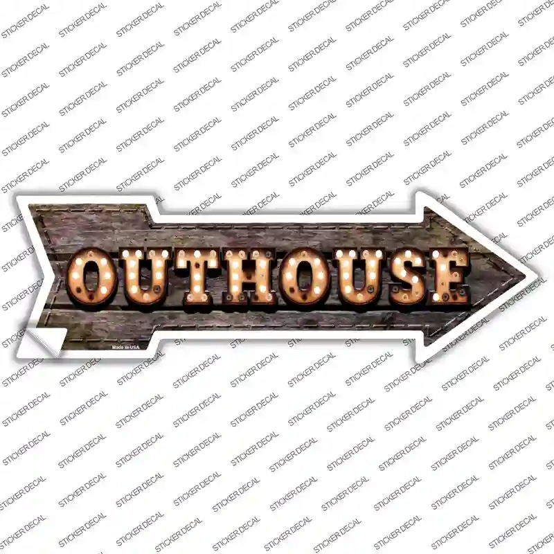 A-465s-S Outhouse Bulb Letters Novelty Arrow Sticker Decal - Small