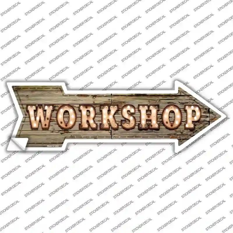 A-482s-XL Workshop Bulb Letters Novelty Arrow Sticker Decal - Extra Large