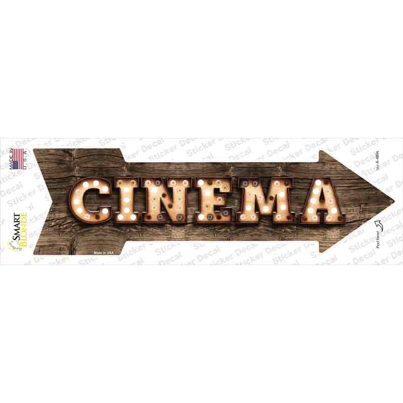 A-489s-M Cinema Bulb Letters Novelty Arrow Sticker Decal - Medium