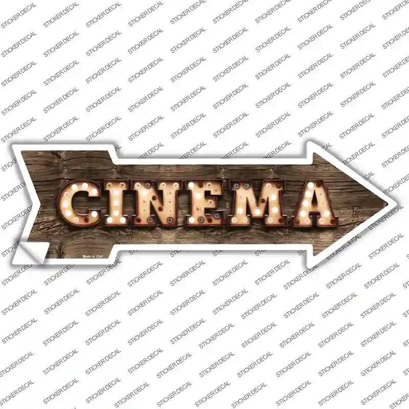 A-489s-S Cinema Bulb Letters Novelty Arrow Sticker Decal - Small
