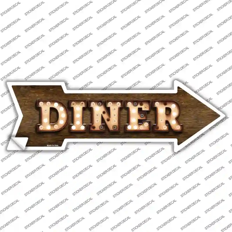 A-499s-L Diner Bulb Letters Novelty Arrow Sticker Decal - Large