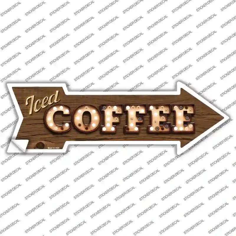 A-512s-XL Iced Coffee Bulb Letters Novelty Arrow Sticker Decal - Extra Large