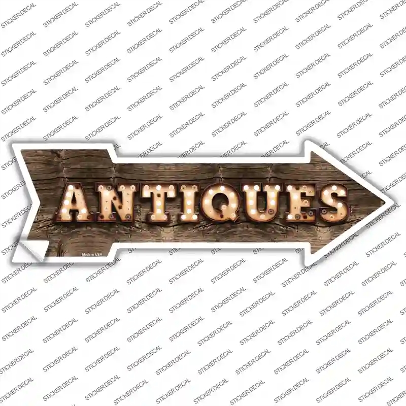 A-508s-L Antiques Bulb Letters Novelty Arrow Sticker Decal - Large