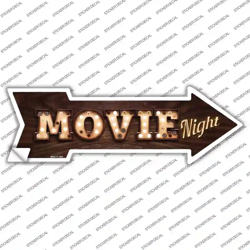 A-514s-L Movie Night Bulb Letters Novelty Arrow Sticker Decal - Large