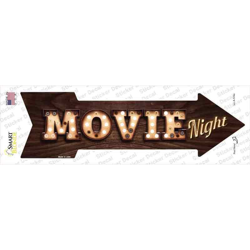 A-514s-M Movie Night Bulb Letters Novelty Arrow Sticker Decal - Medium