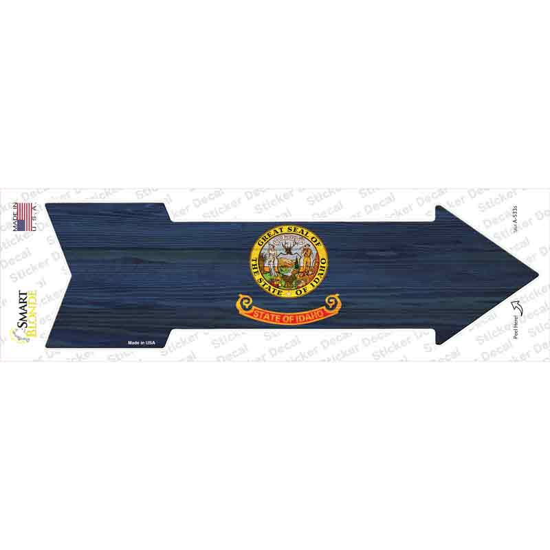 A-533s-M Idaho State Flag Novelty Arrow Sticker Decal - Medium