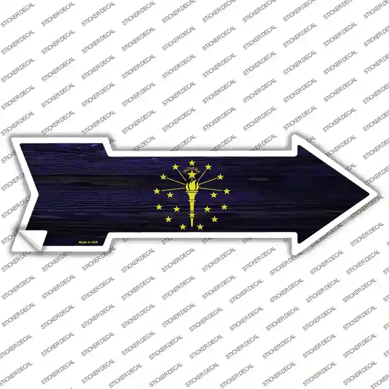 A-535s-L Indiana State Flag Novelty Arrow Sticker Decal - Large