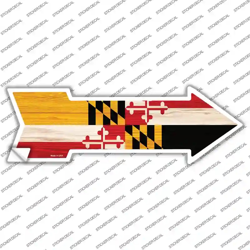 A-541s-L Maryland State Flag Novelty Arrow Sticker Decal - Large