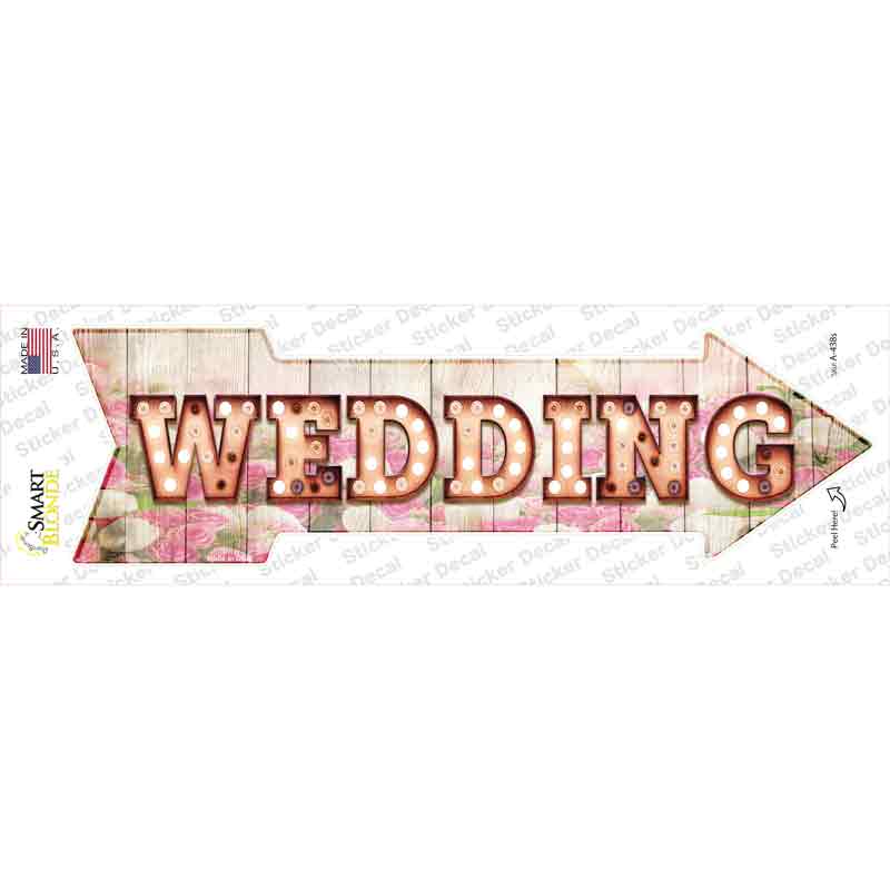A-438s-M Wedding Bulb Letters Novelty Arrow Sticker Decal - Medium