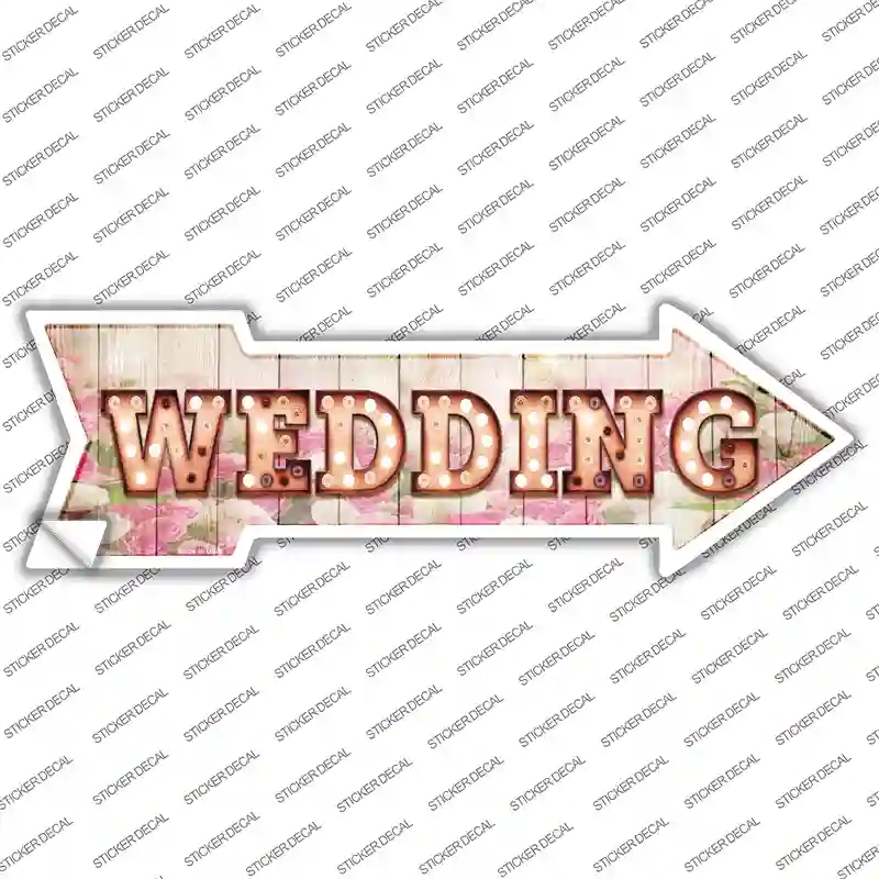 A-438s-S Wedding Bulb Letters Novelty Arrow Sticker Decal - Small