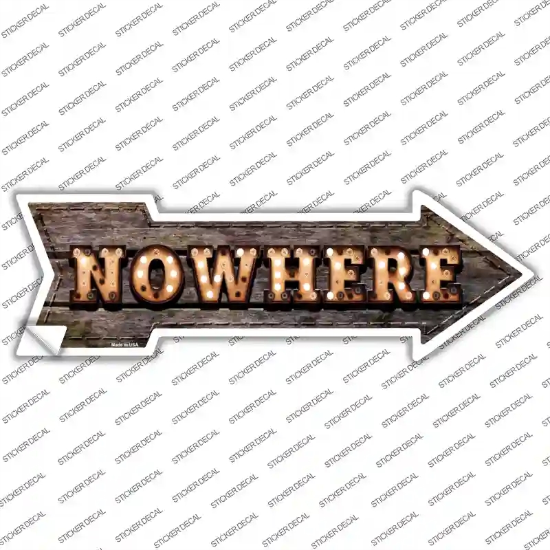 A-464s-S Nowhere Bulb Letters Novelty Arrow Sticker Decal - Small