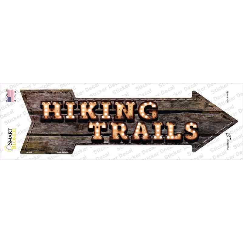 A-468s-M Hiking Trails Bulb Letters Novelty Arrow Sticker Decal - Medium