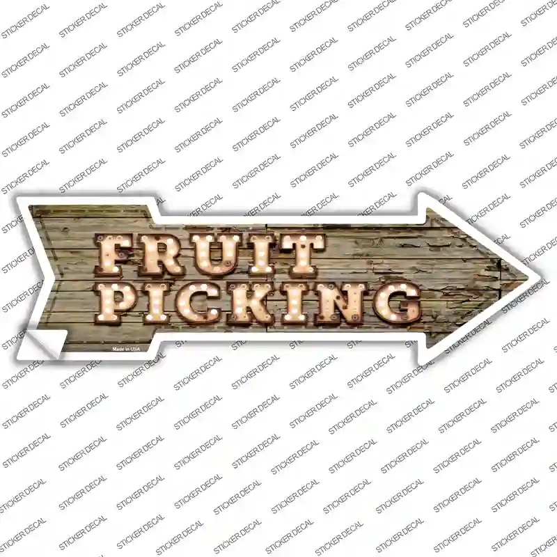 A-474s-S Fruit Picking Bulb Letters Novelty Arrow Sticker Decal - Small