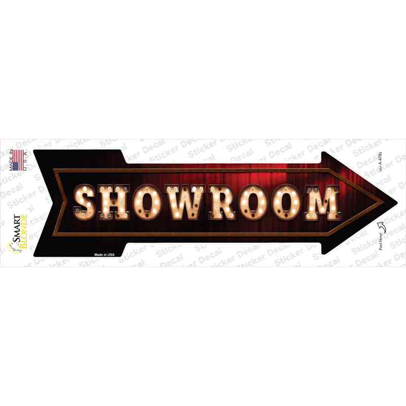 A-478s-M Showroom Bulb Letters Novelty Arrow Sticker Decal - Medium