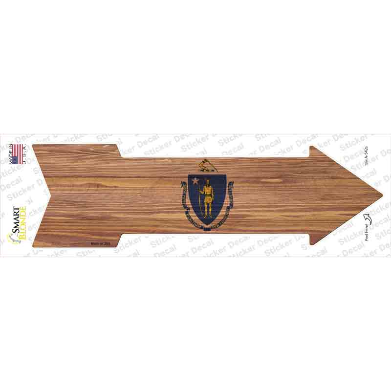 A-542s-M Massachusetts State Flag Novelty Arrow Sticker Decal - Medium