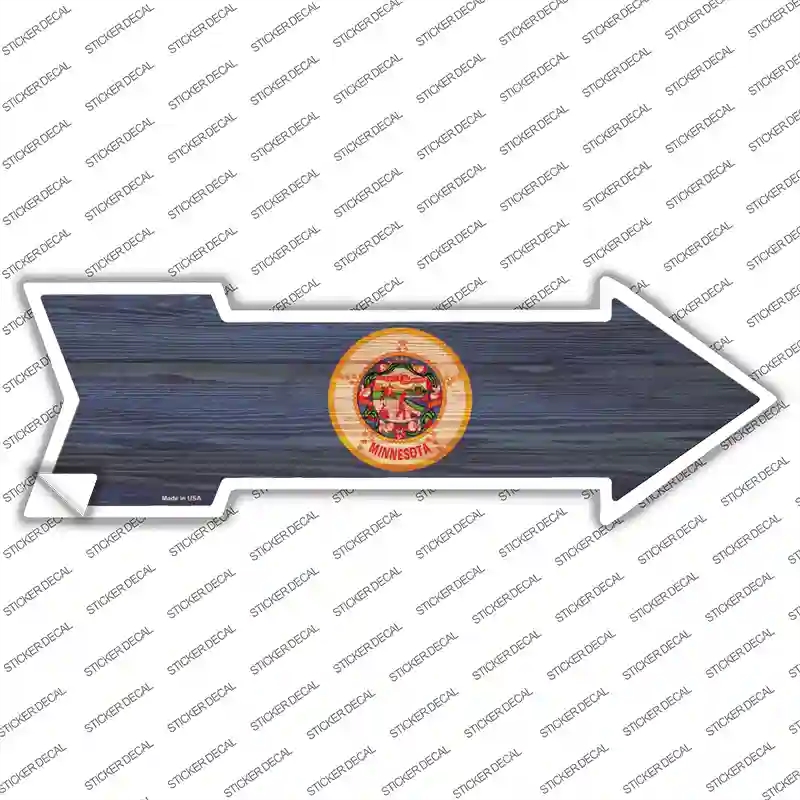 A-544s-S Minnesota State Flag Novelty Arrow Sticker Decal - Small
