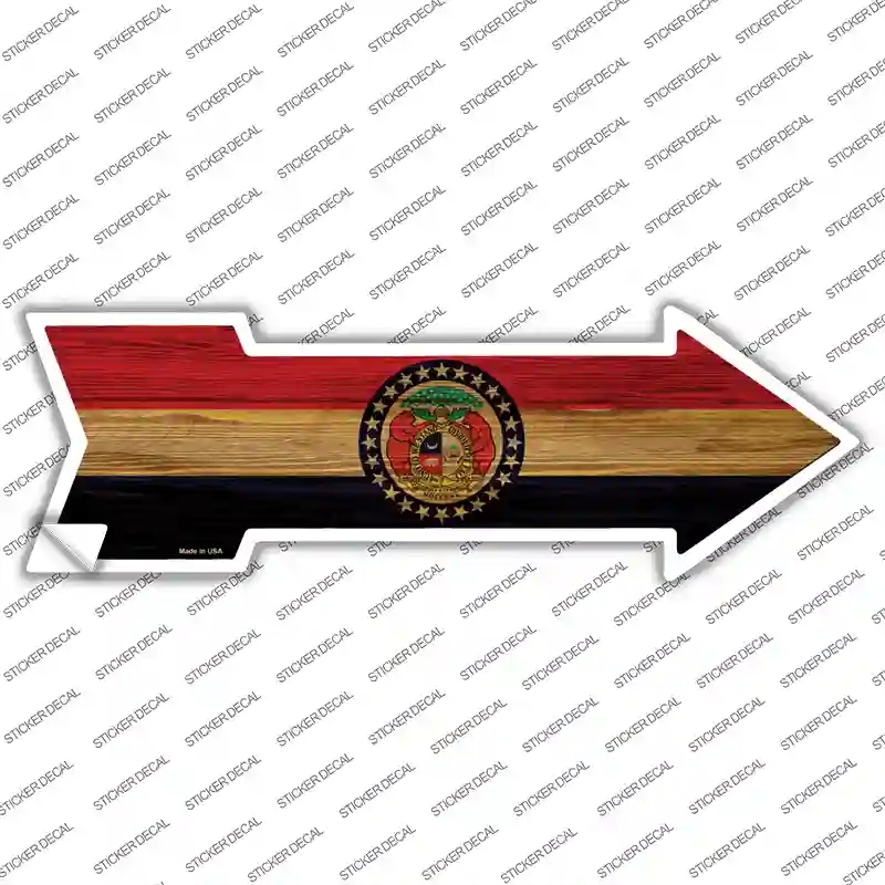 A-546s-S Missouri State Flag Novelty Arrow Sticker Decal - Small