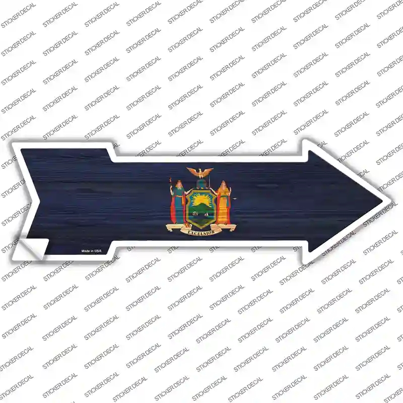 A-553s-L   York State Flag Novelty Arrow Sticker Decal - Large