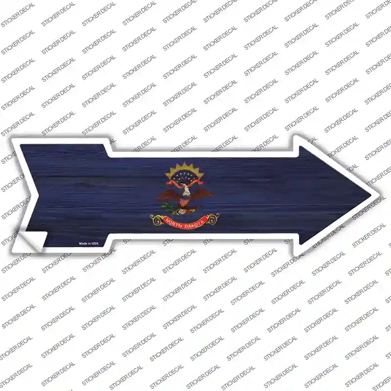 A-555s-S North Dakota State Flag Novelty Arrow Sticker Decal - Small