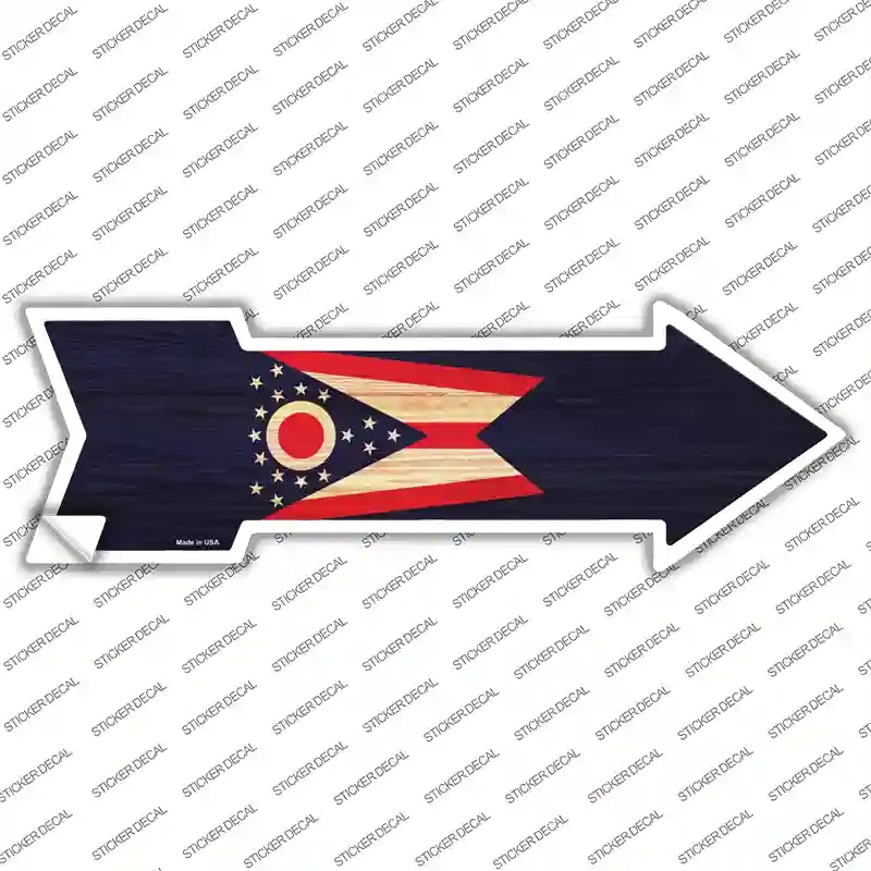 A-556s-S Ohio State Flag Novelty Arrow Sticker Decal - Small