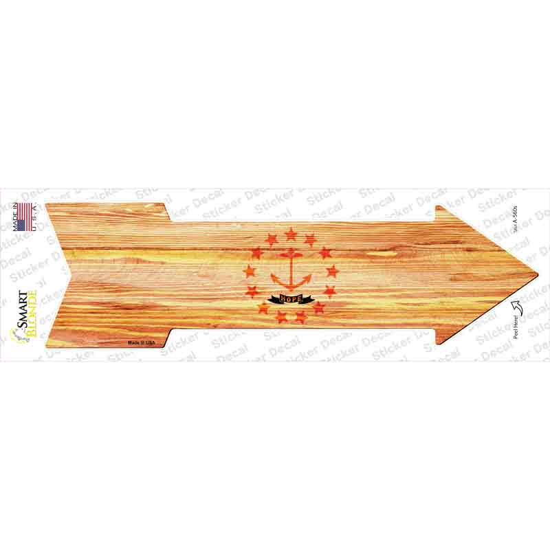 A-560s-M Rhode Island State Flag Novelty Arrow Sticker Decal - Medium