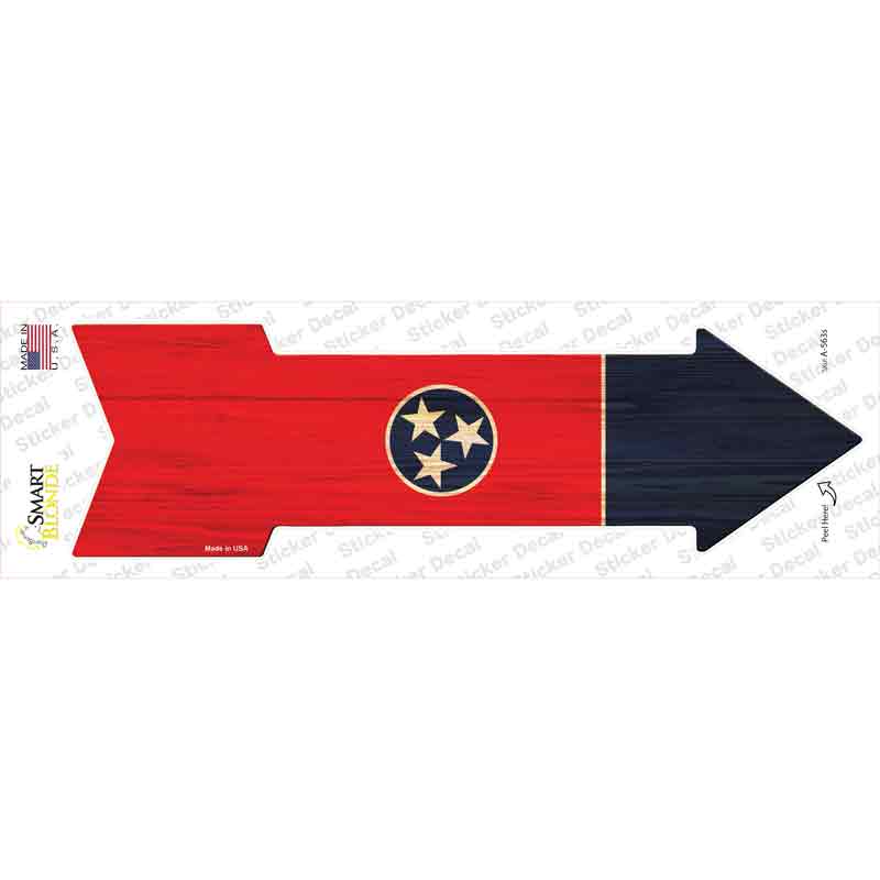 A-563s-M Tennessee State Flag Novelty Arrow Sticker Decal - Medium