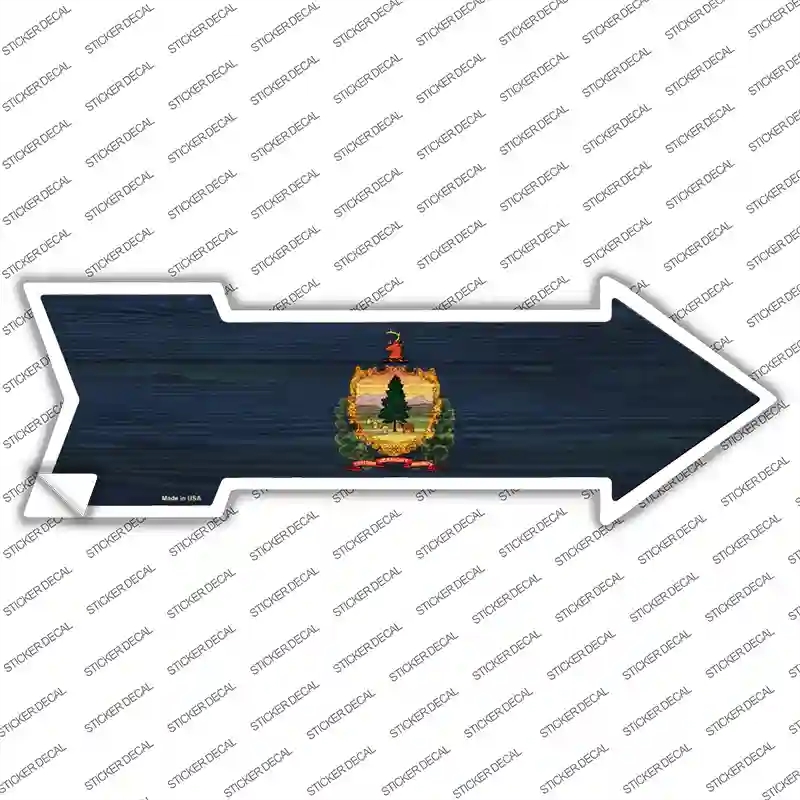 A-566s-L Vermont State Flag Novelty Arrow Sticker Decal - Large