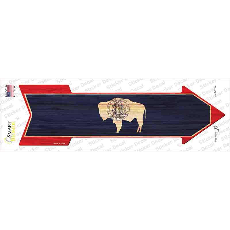 A-571s-M Wyoming State Flag Novelty Arrow Sticker Decal - Medium