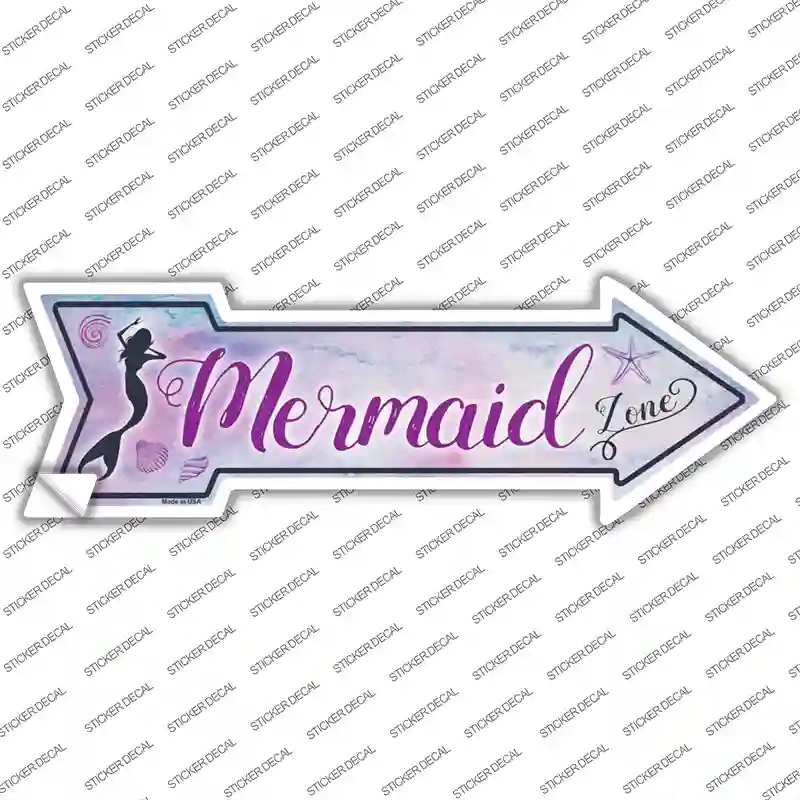 A-576s-L Mermaid Zone Novelty Arrow Sticker Decal - Large